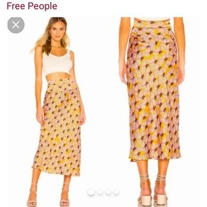 Free People Normani Bias Midi Skirt